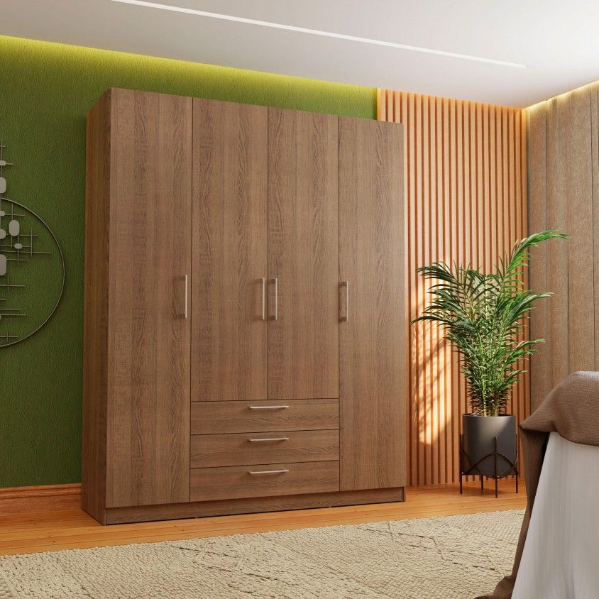 Roupeiro Teckno (4 Portas + 3 Gavetas) Roupeiro Teckno (4 Portas + 3 Gavetas)