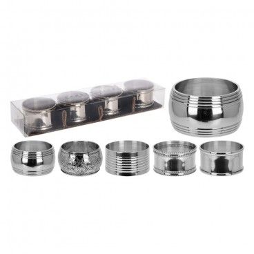 Set 4 Argolas Guardanapo Cor Prateada Sortido