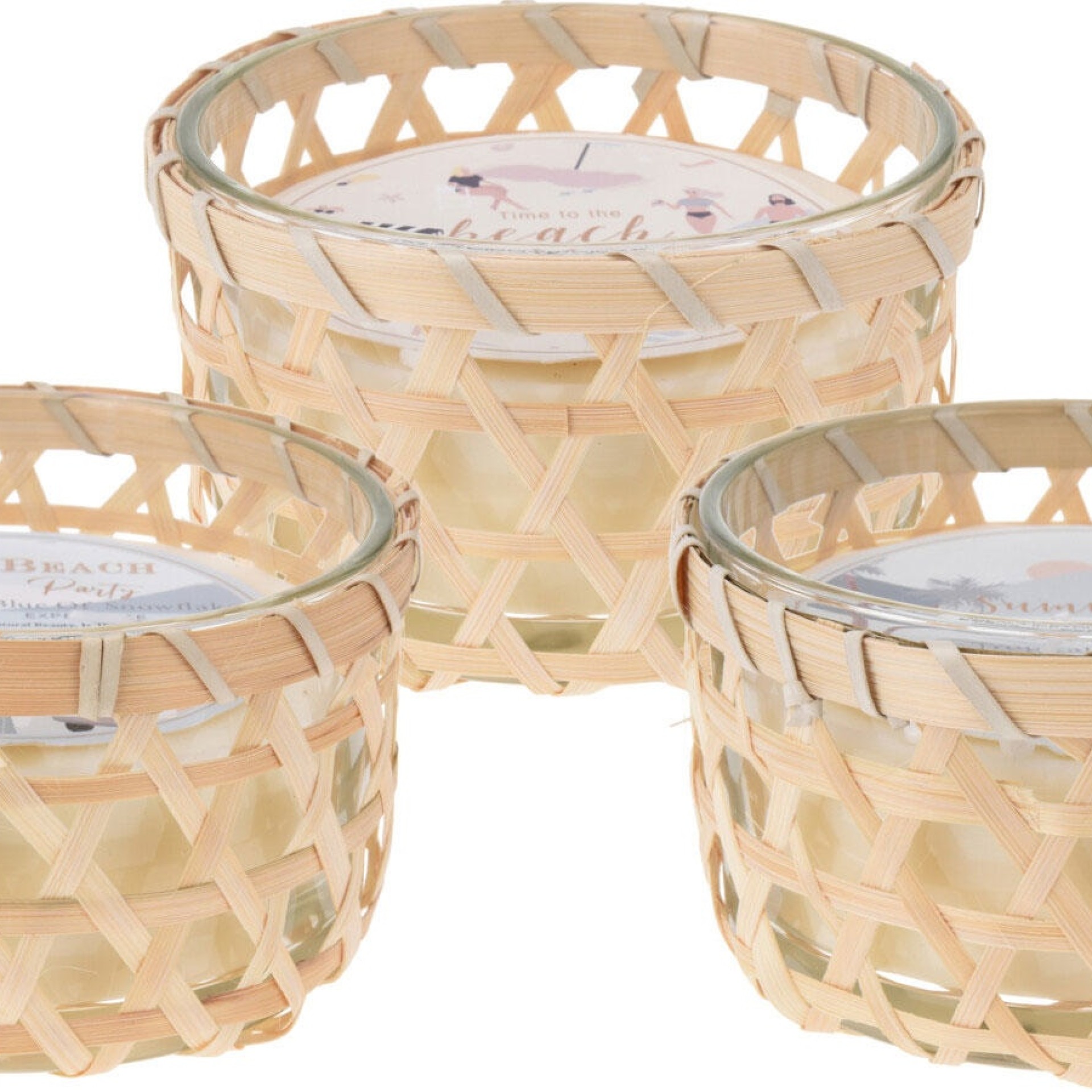 Vela Perfumada c/ Suporte Vaso Bambu Sortido 3 Fragancias