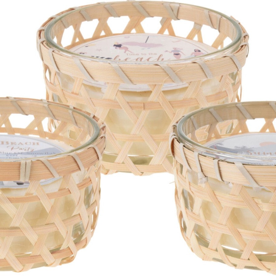 Vela Perfumada c/ Suporte Vaso Bambu Sortido 3 Fragancias