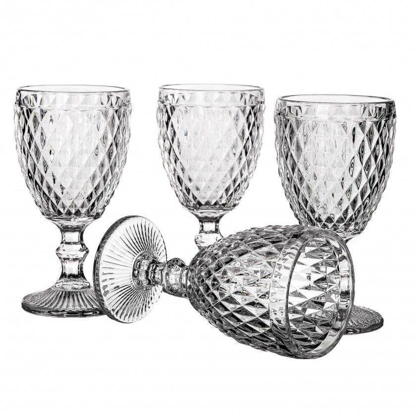 Set de 4 Copos de Vidro Água Diamond Cristal Set de 4 Copos de Vidro Água Diamond Cristal
