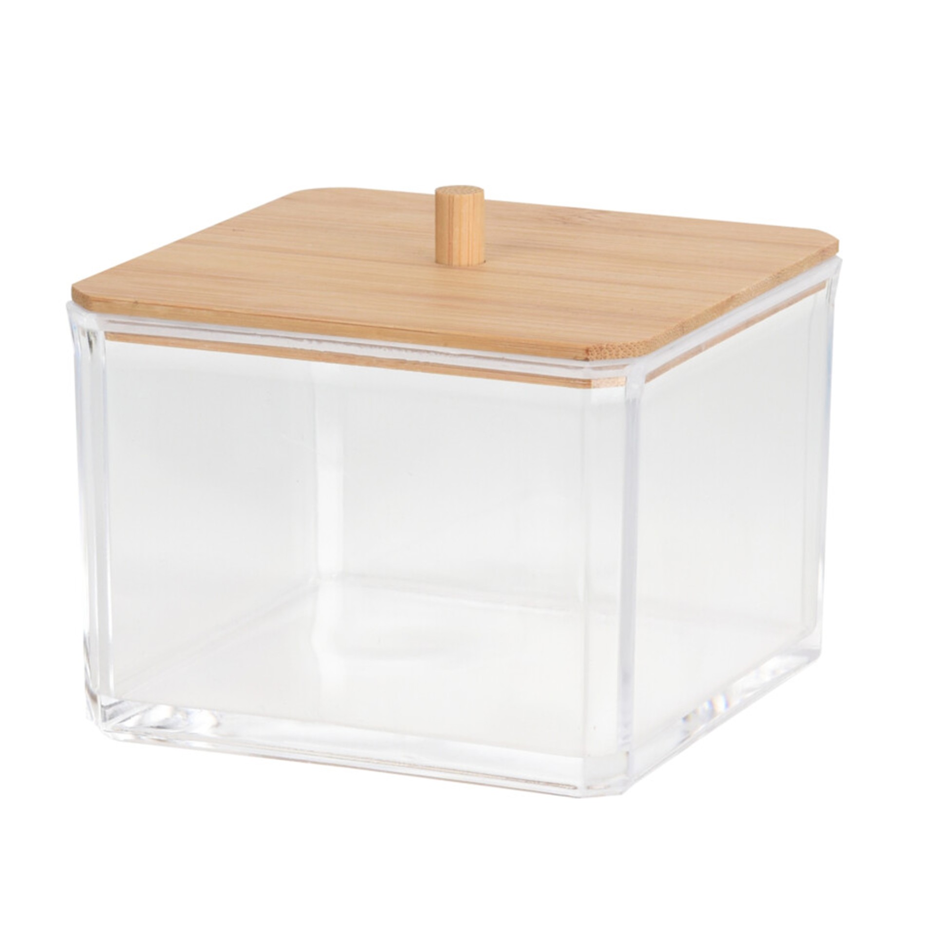 Organizador Make Up Tampa Bambu Retangular Curto