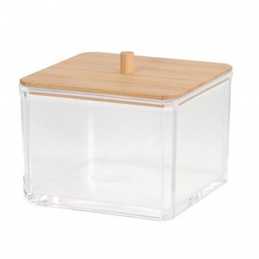 Organizador Make Up Tampa Bambu Retangular Curto