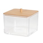 Organizador Make Up Tampa Bambu Retangular Curto