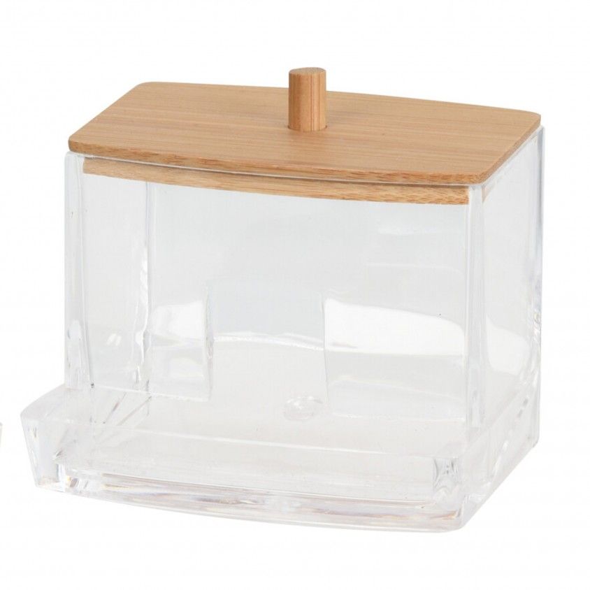 Organizador Make Up Tampa Bambu Retangular Alto Organizador Make Up Tampa Bambu Retangular Alto