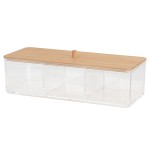 Organizador Make Up Tampa Bambu Retangular