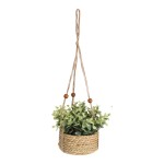 Vaso em Seagrass para Pendurar com Planta Artifical Sortido
