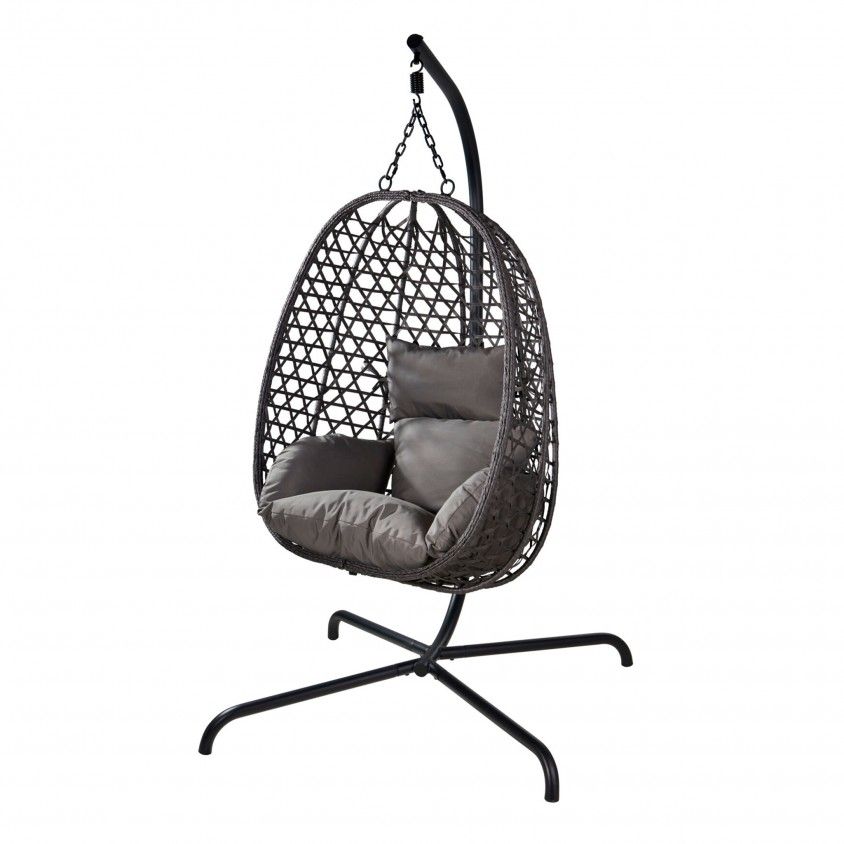 Cadeira Suspensa Cinza Escuro