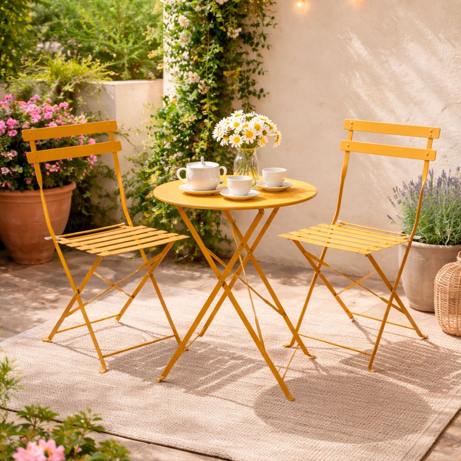 Set Mesa e 2 Cadeiras de Jardim