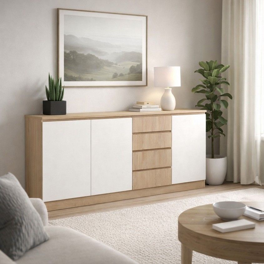 Aparador Cross (3 Portas + 4 Gavetas)