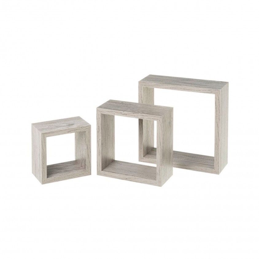 Conjunto 3 Estantes de Parede Cubos