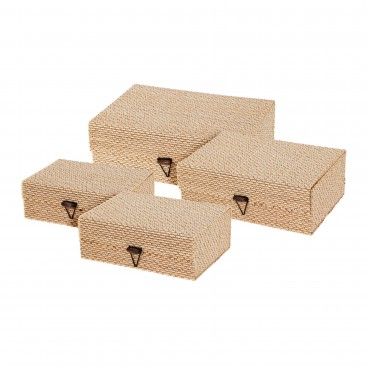 Conjunto 4 Caixas Natural com Fecho