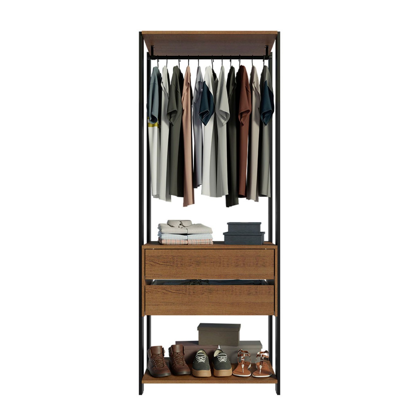M�dulo Style para Closet 70cm (2 Gavetas + 1 Prateleira)