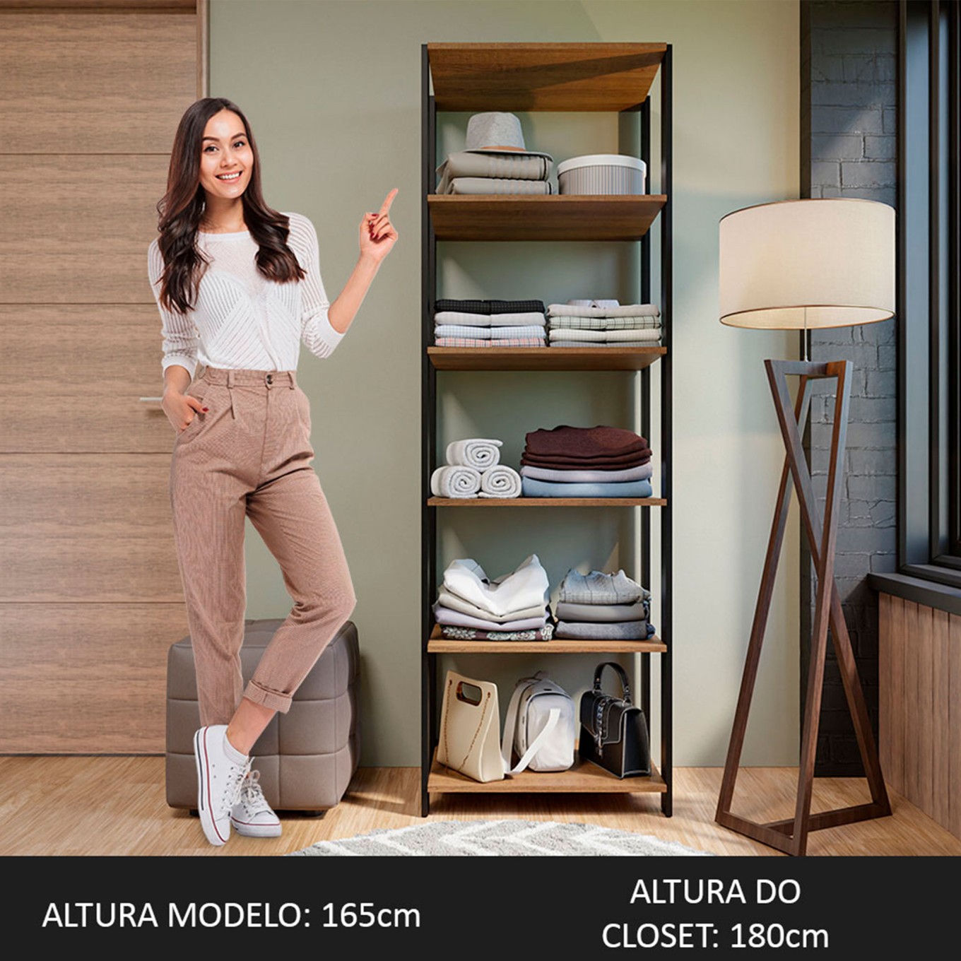 M�dulo Style para Closet 60 (5 Prateleiras)