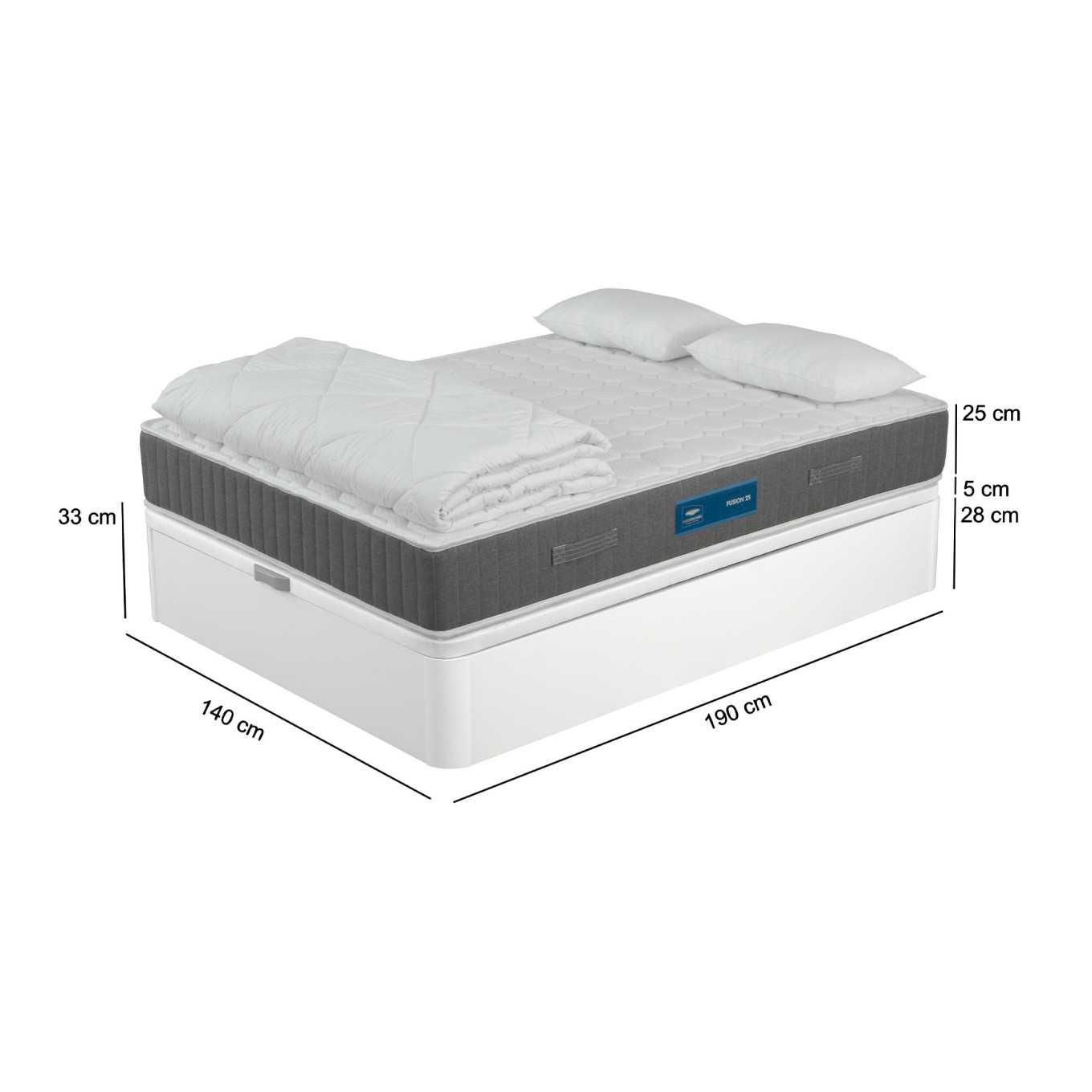 Pack Spring Sense Sommier + Colch�o com Oferta de Edred�o e 2 Almofadas