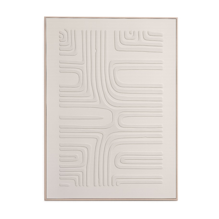 Quadro Decorativo Skyform em MDF Creme 70x50cm