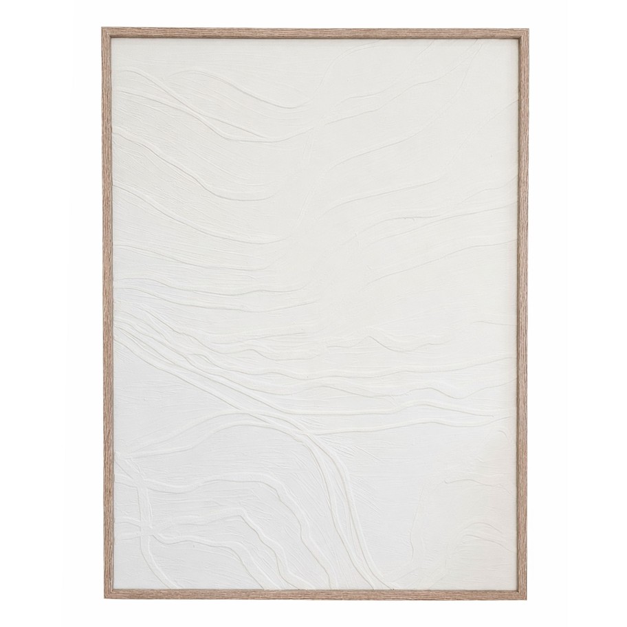 Quadro Decorativo Abstrato Art em MDF Branco 80x60 cm