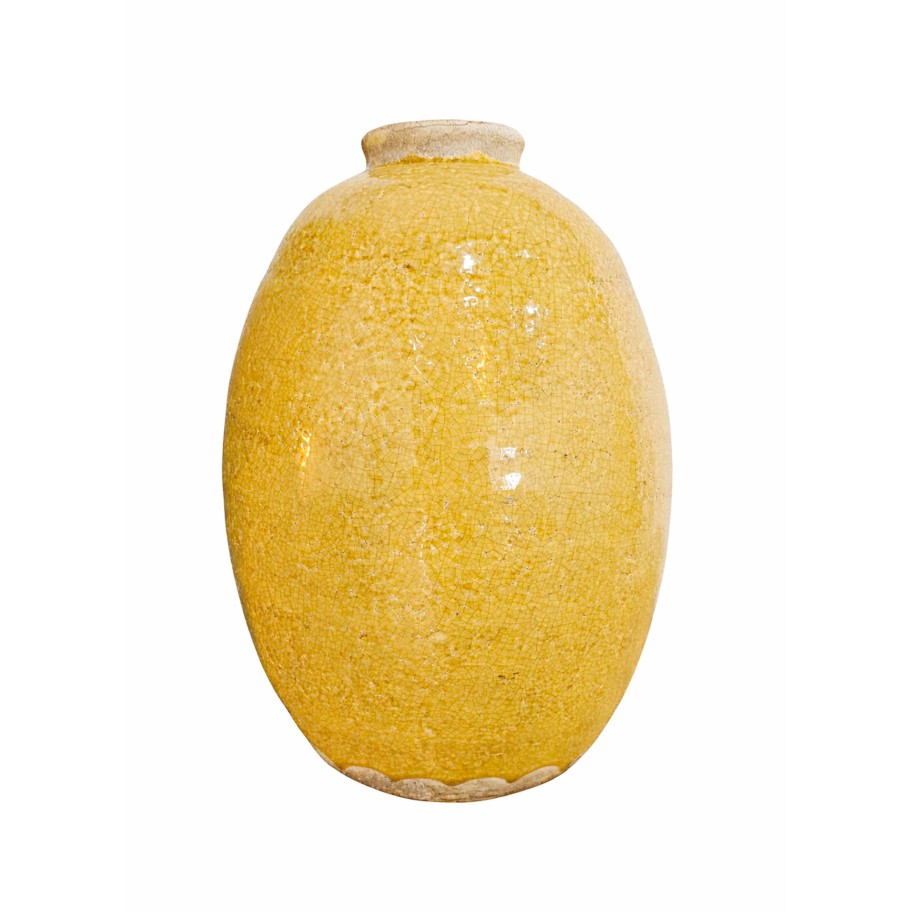 Jarra Decorativa Reactive em Cer�mica Amarela