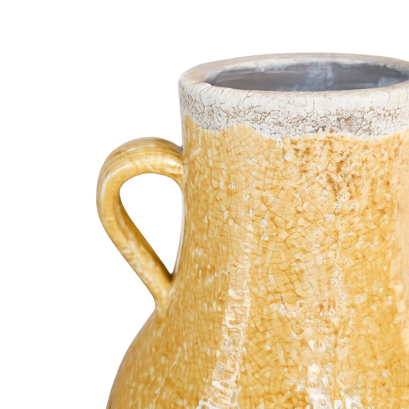 Jarra Decorativa Reactive com Pegas em Cer�mica Amarela