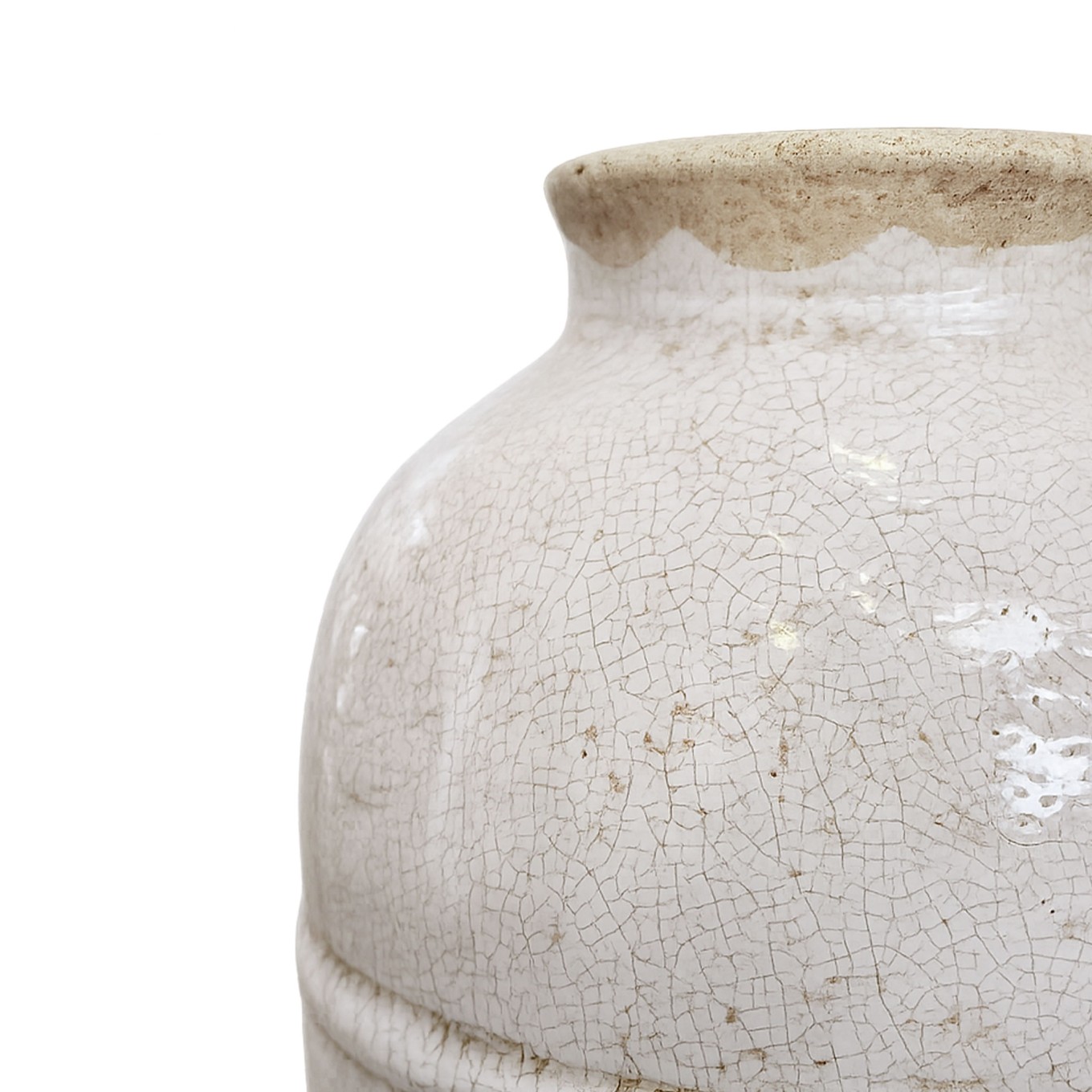 Jarra Decorativa Reactive Plus em Cer�mica Branca