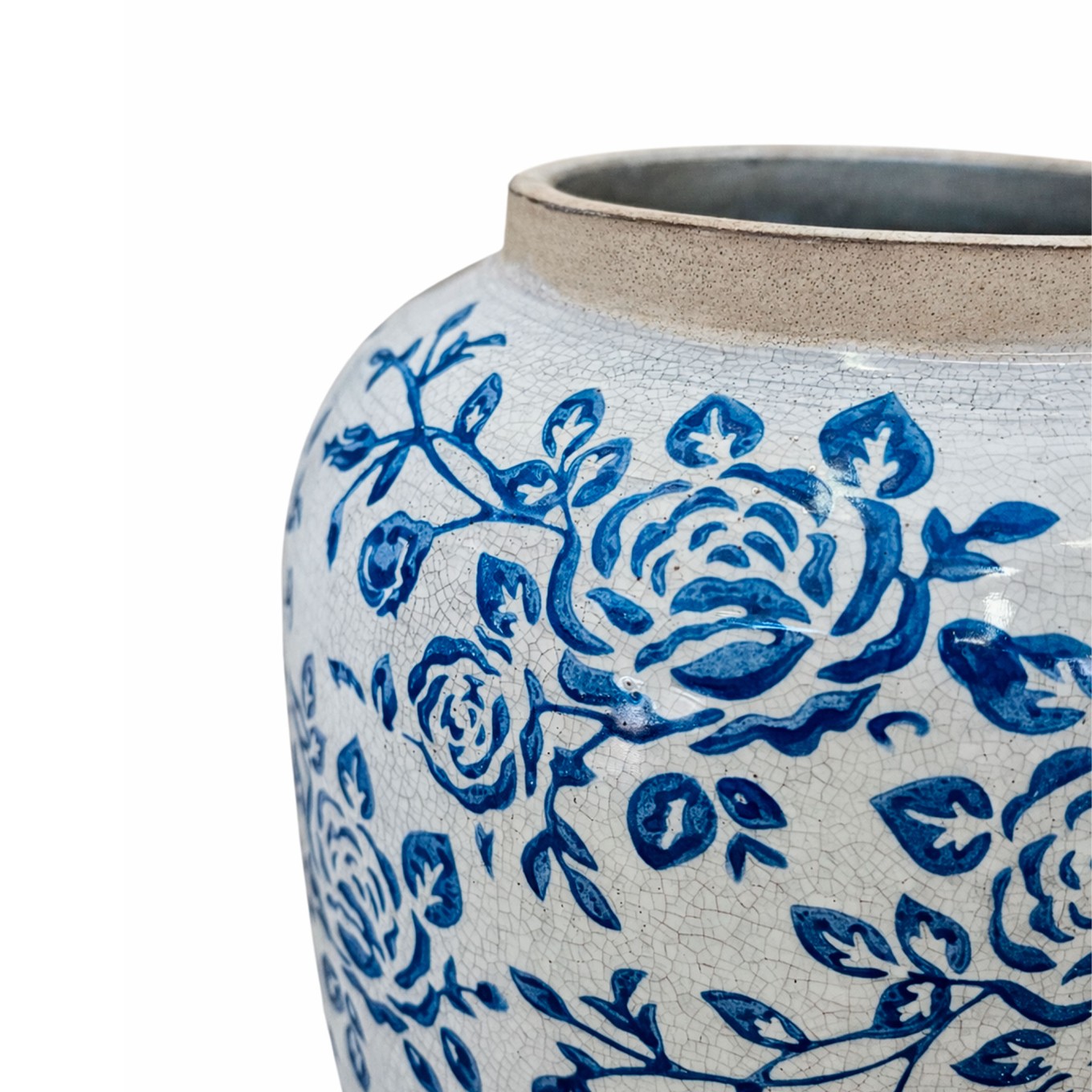 Jarra Decorativa Sea em Cer�mica Branco e Azul
