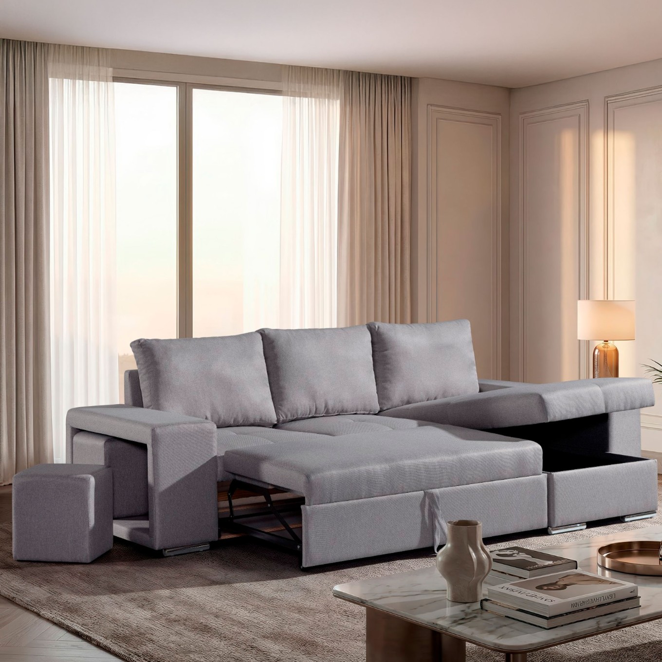 Sof� Chaise Longue New Charlotte Direita com cama