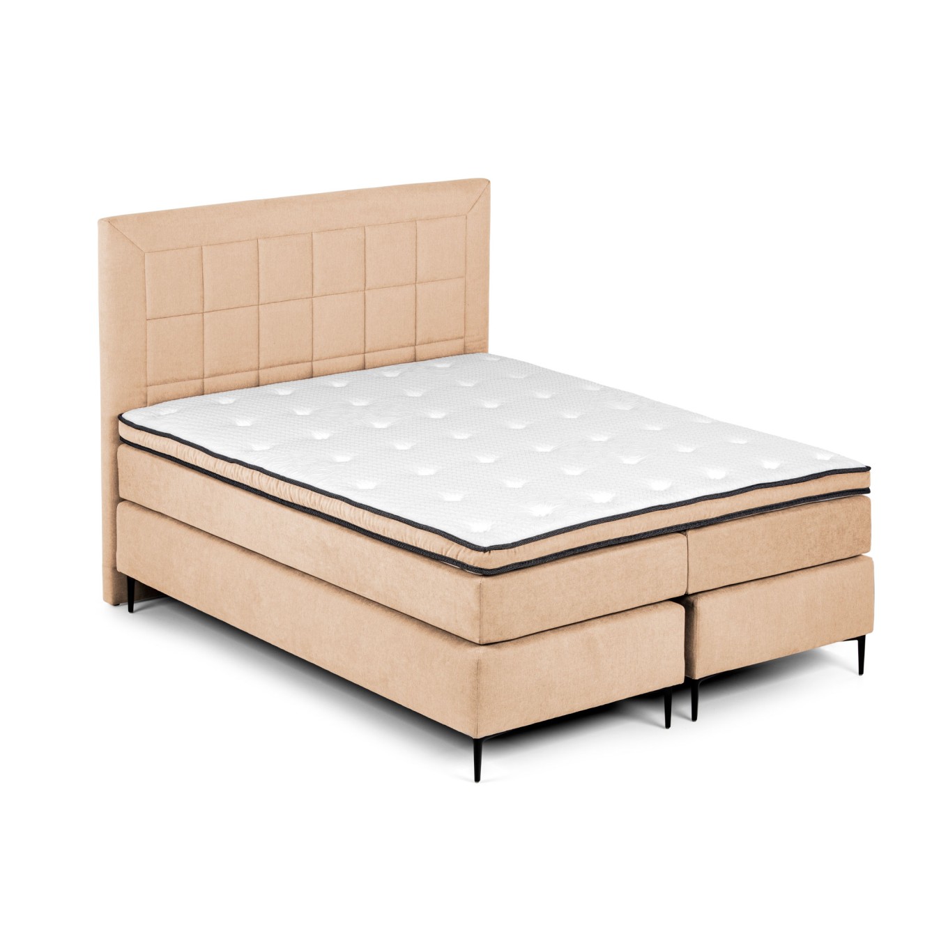 Cama Box Spring Allana Bege c/ Colch�o 160x200