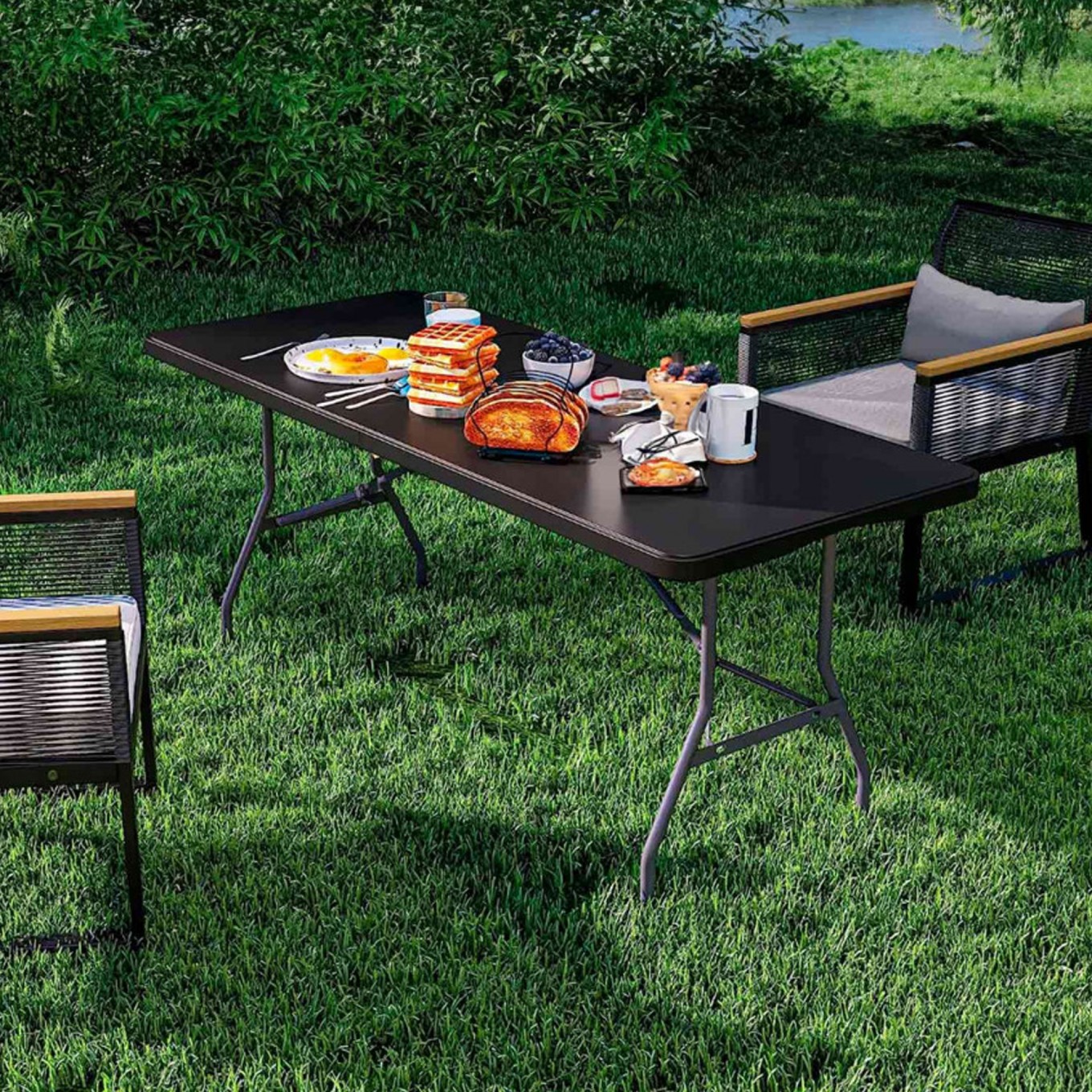 Mesa Dobr�vel Tenerife Castanha 180cm Retangular Port�til
