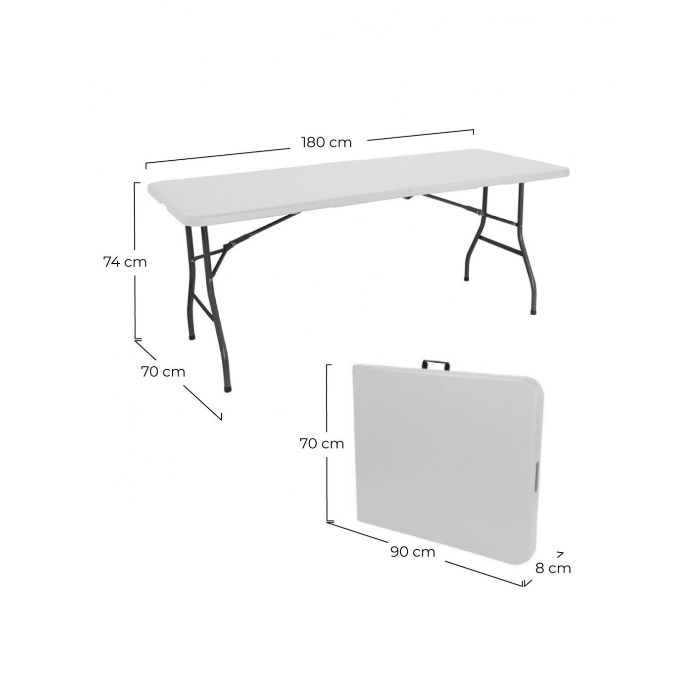 Mesa Dobr�vel Tenerife Castanha 180cm Retangular Port�til
