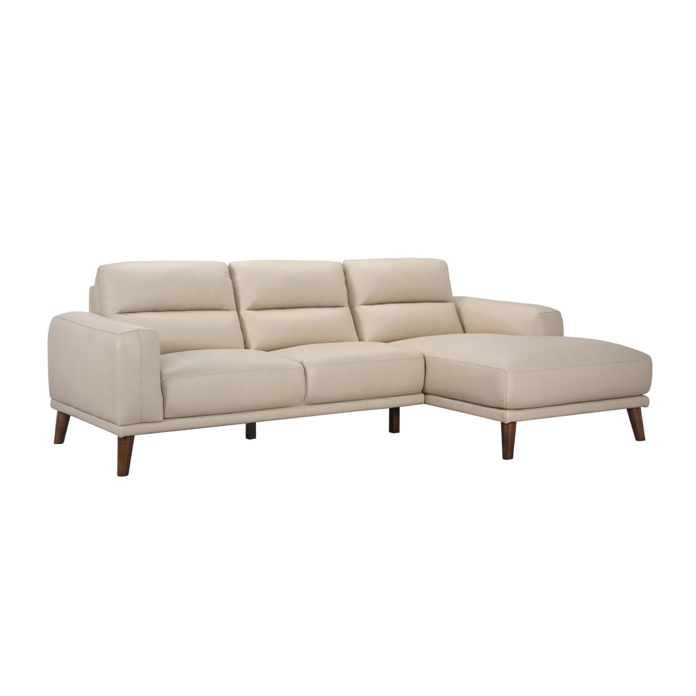 Sof� Chaise Longue Villanova Direita em Pele Creme
