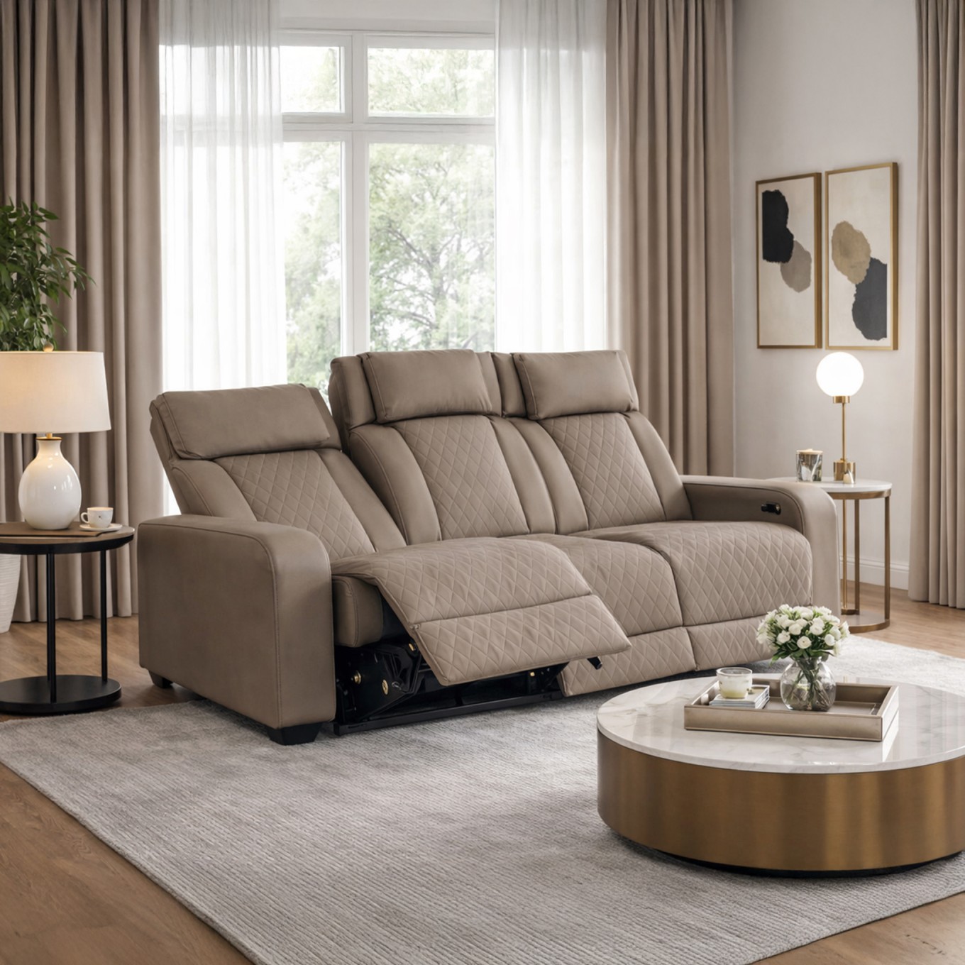 Sof� 3 Lugares Utah com 2 Relax El�tricos