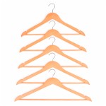 Conjunto de 5 Cabides de Madeira Natural