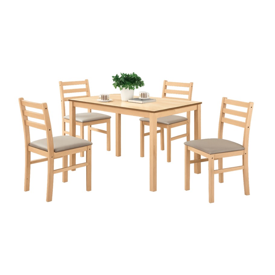 Mesa Seatle Natural com 4 Cadeiras