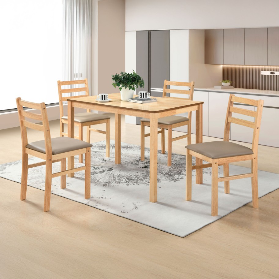 Mesa Seatle Natural com 4 Cadeiras