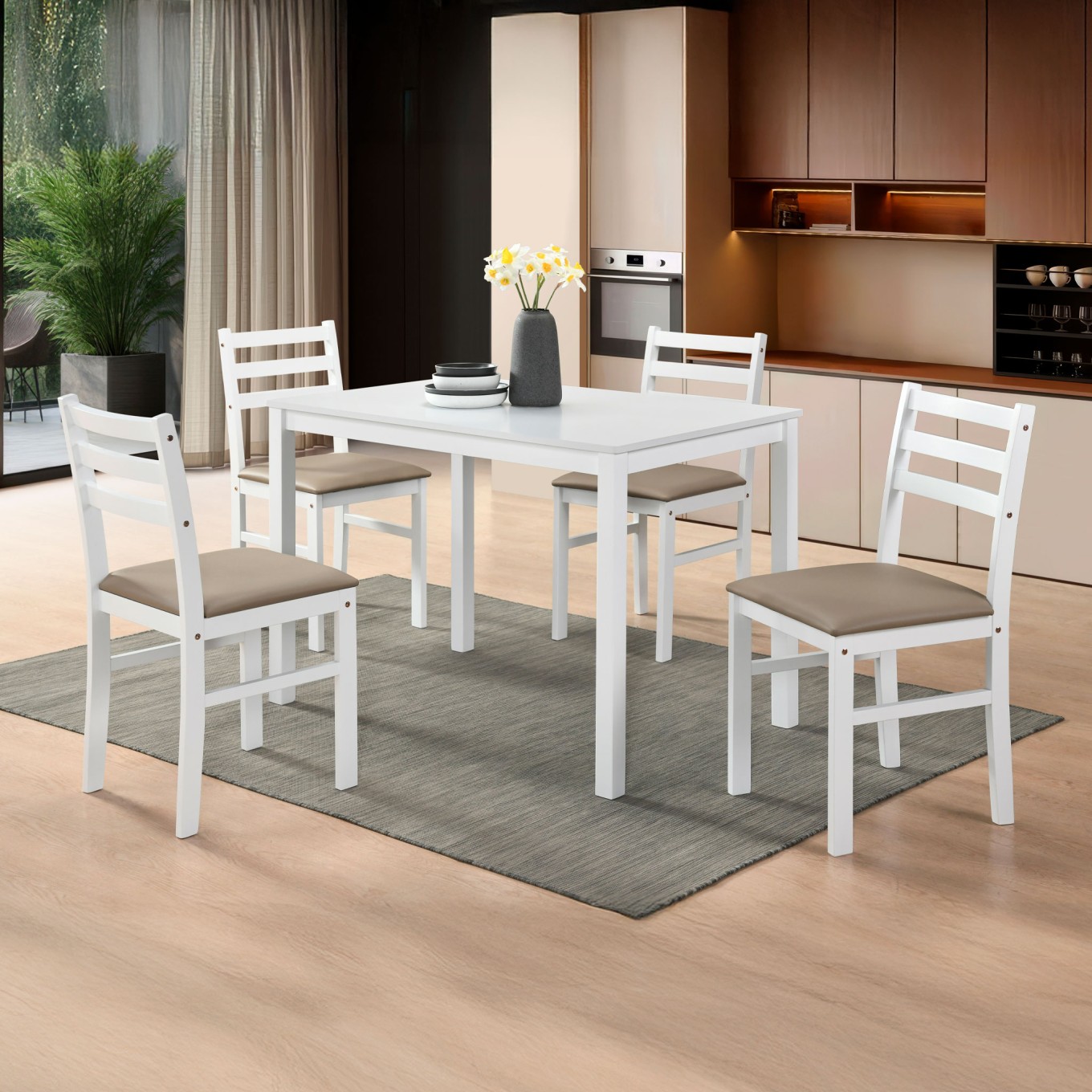 Mesa Seatle Branco com 4 Cadeiras