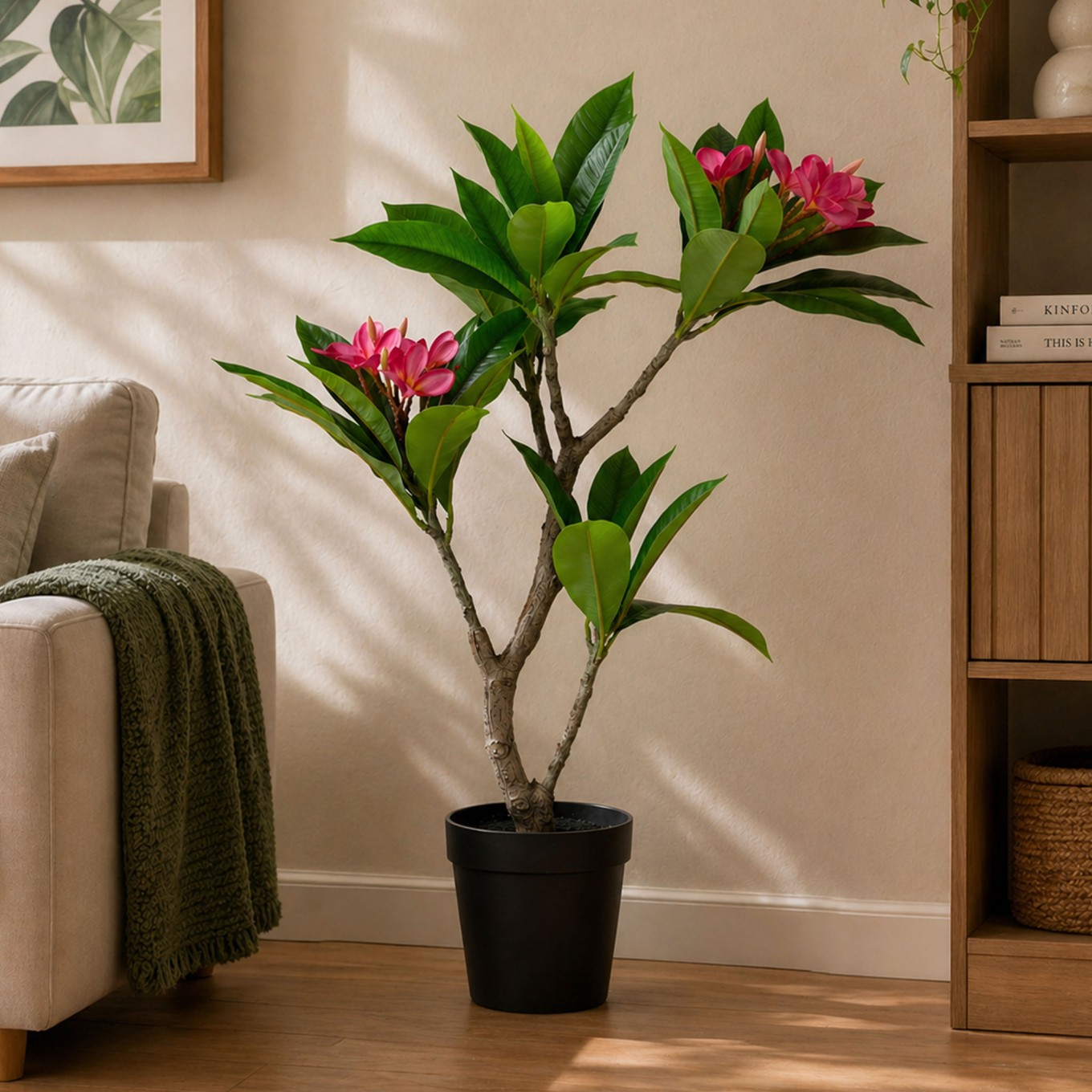 Planta Artificial Frangipani com Vaso 50x90cm