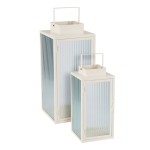 Conjunto de 2 Lanternas Decorativas Vidro/Metal