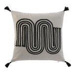 Almofada Bege com Aplicações Algodão 420g 45x45