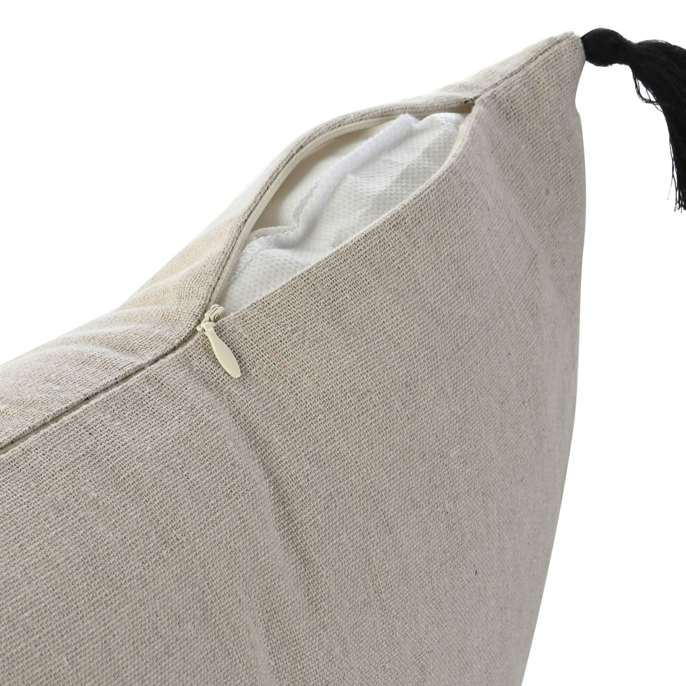 Almofada Bege com Aplica��es Algod�o 420g 45x45