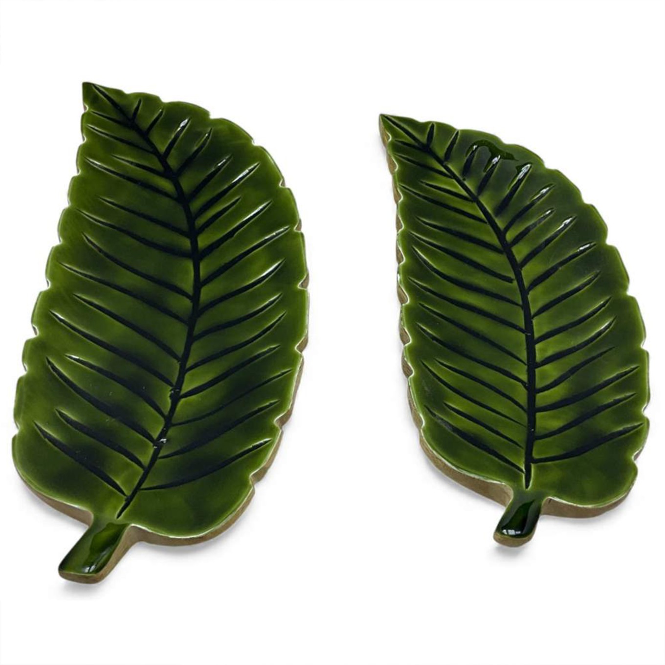 Conjunto de 2 Centros de Mesa Folha Verde