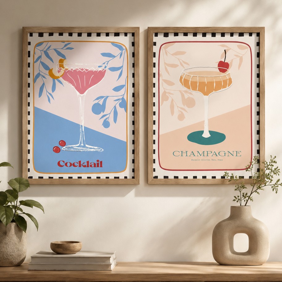 Quadro Cocktail 4 Modelos Sortidos 30x40cm