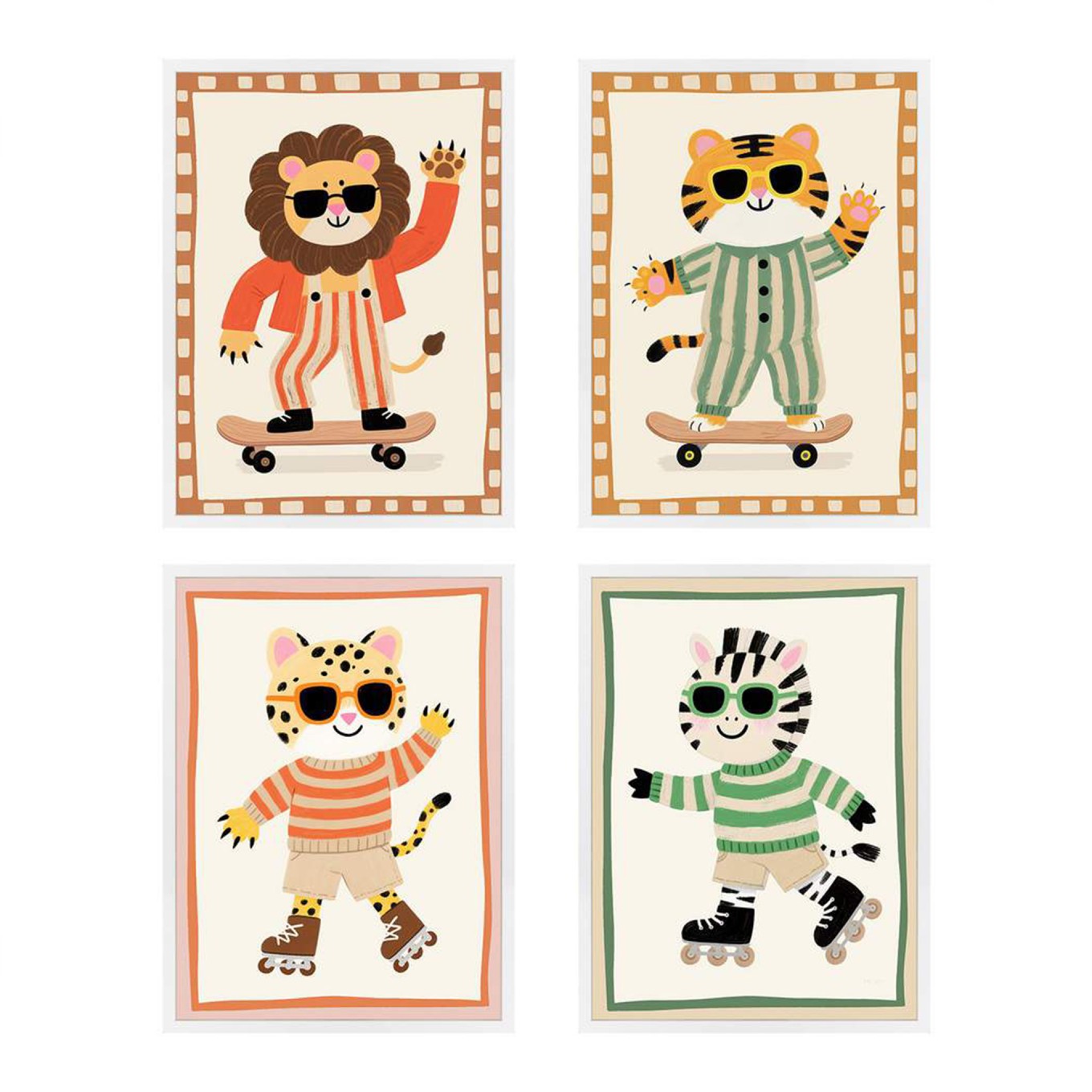 Quadro Infantil Animais 4 Modelos Sortidos 30x40cm