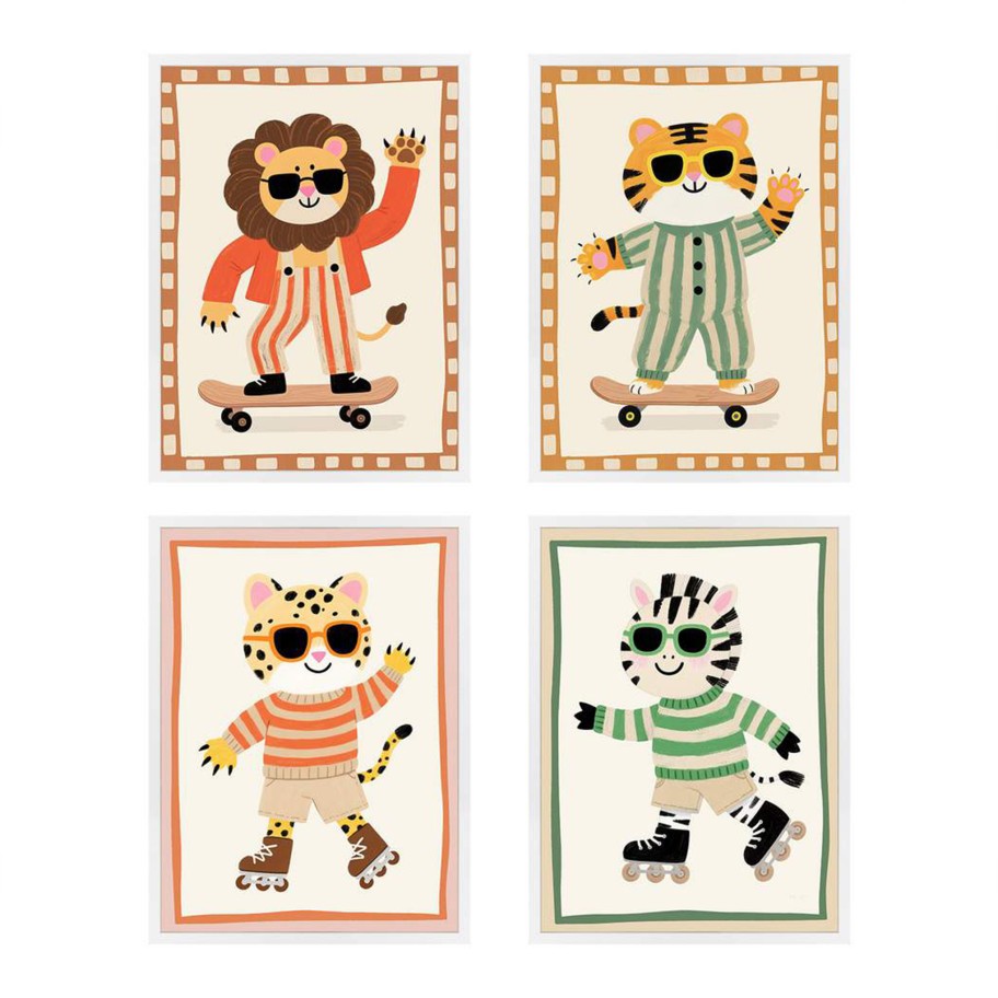 Quadro Infantil Animais 4 Modelos Sortidos 30x40cm