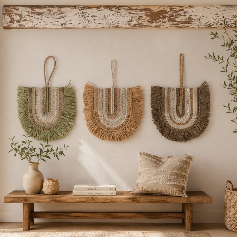 Decora��o de Parede em R�fia 40cm 4 modelos