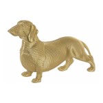 Figura C�o Salsicha Dourado 34cm