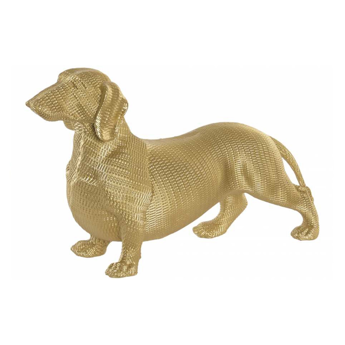 Figura C�o Salsicha Dourado 34cm