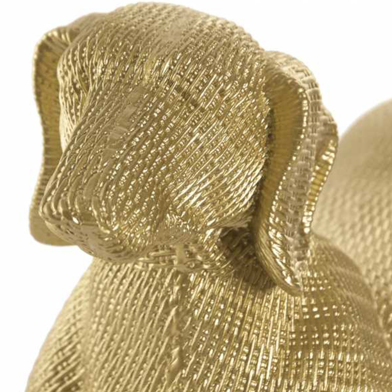 Figura C�o Salsicha Dourado 34cm