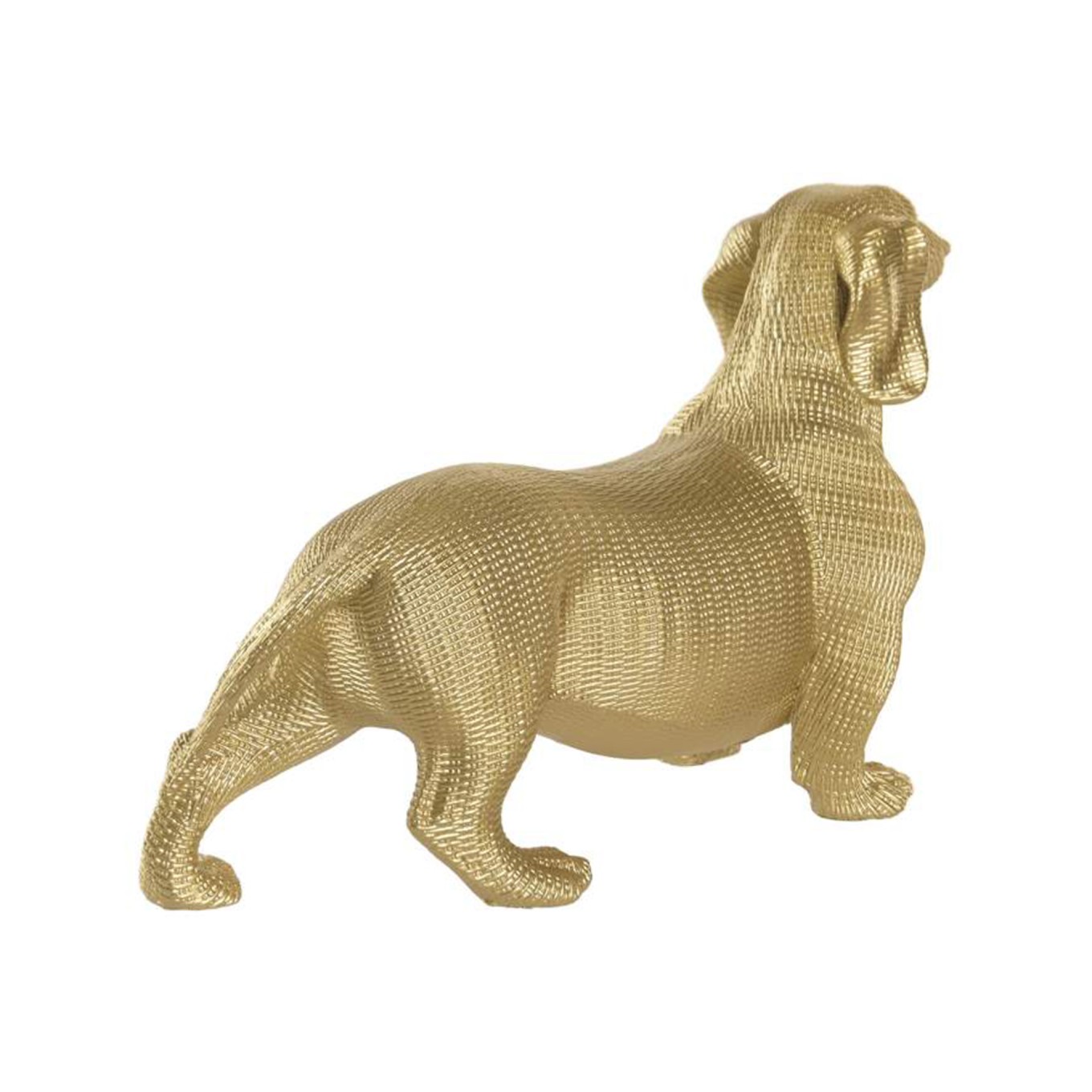 Figura C�o Salsicha Dourado 34cm