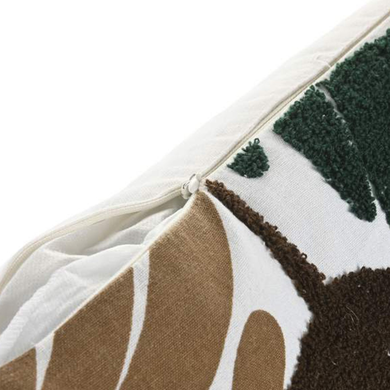 Almofada Algod�o Castanha com Aplica��es 45x45cm