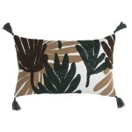 Almofada Algod�o Castanha com Aplica��es 30x50cm